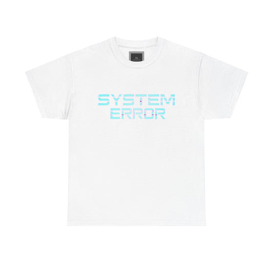 System Error Heavy Cotton Tee, Retro Graphic Shirt, Tech Humor Tee, Casual Everyday Wear, Gift for Geeks, Unique Statement T-Shirt