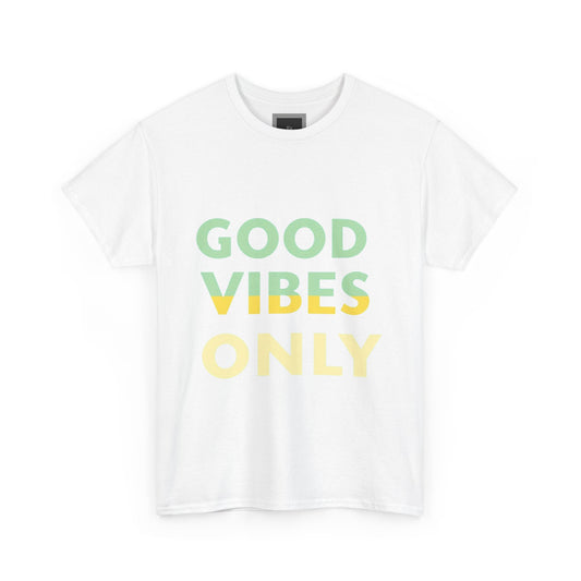 Good Vibes Only Heavy Cotton Tee | Casual Summer Tee, Positive Affirmation Shirt, Trendy Gift, Everyday Wear, Relaxed Fit