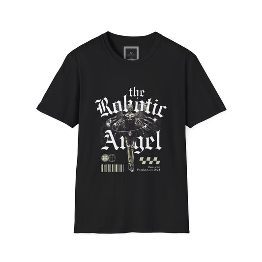 Gothic Graphic Tee | The Robotic Angel | Softstyle T-Shirt | Vintage Streetwear | Art Lover Gift | Casual Outfit Essential