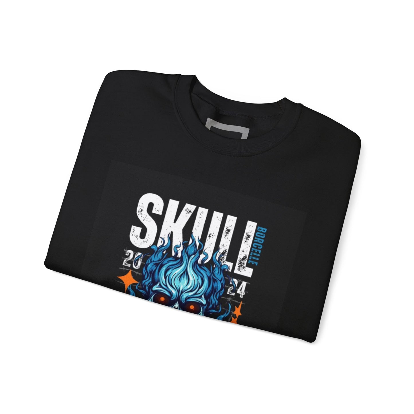 Skull Fire Sweatshirt - Unisex Heavy Blend™ Crewneck for Halloween, Casual Wear, Gift, Cozy Fall Fashion