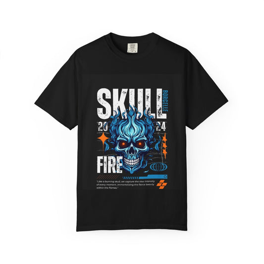 Skull Fire T-Shirt | Edgy Graphic Tee for Casual Wear, Perfect for Halloween, Music Festivals, Gift for Him/Her, Skull Lovers