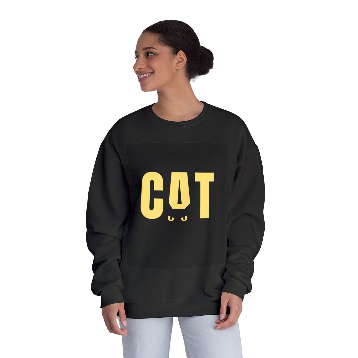 Playful Cat Crewneck Sweatshirt, Cozy Sweatshirt for Cat Lovers, Cute Animal Gift, Fall Fashion, Pet Lover Apparel
