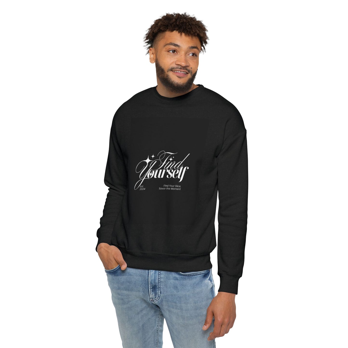Drop Shoulder Sweatshirt - Find Yourself, Cozy Graphic Sweatshirt, Inspirational Gift, Casual Wear, Self-Love Apparel