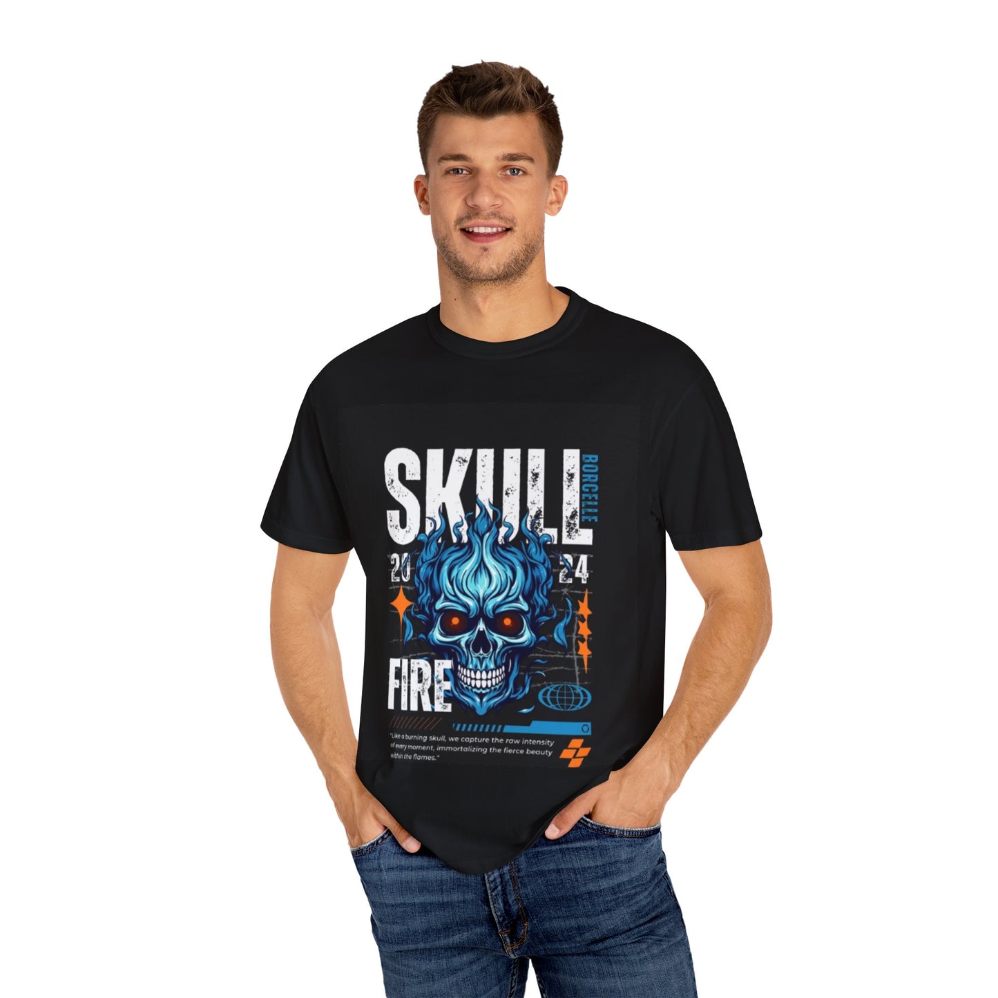 Skull Fire T-Shirt | Edgy Graphic Tee for Casual Wear, Perfect for Halloween, Music Festivals, Gift for Him/Her, Skull Lovers