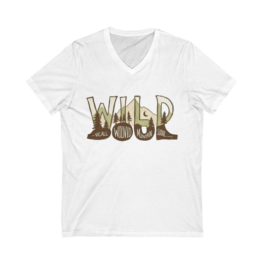 Wild Nature V-Neck Tee | Outdoor Adventure Shirt, Camping Gift, Wilderness Top, Nature Lover Apparel, Eco-Friendly Fashion