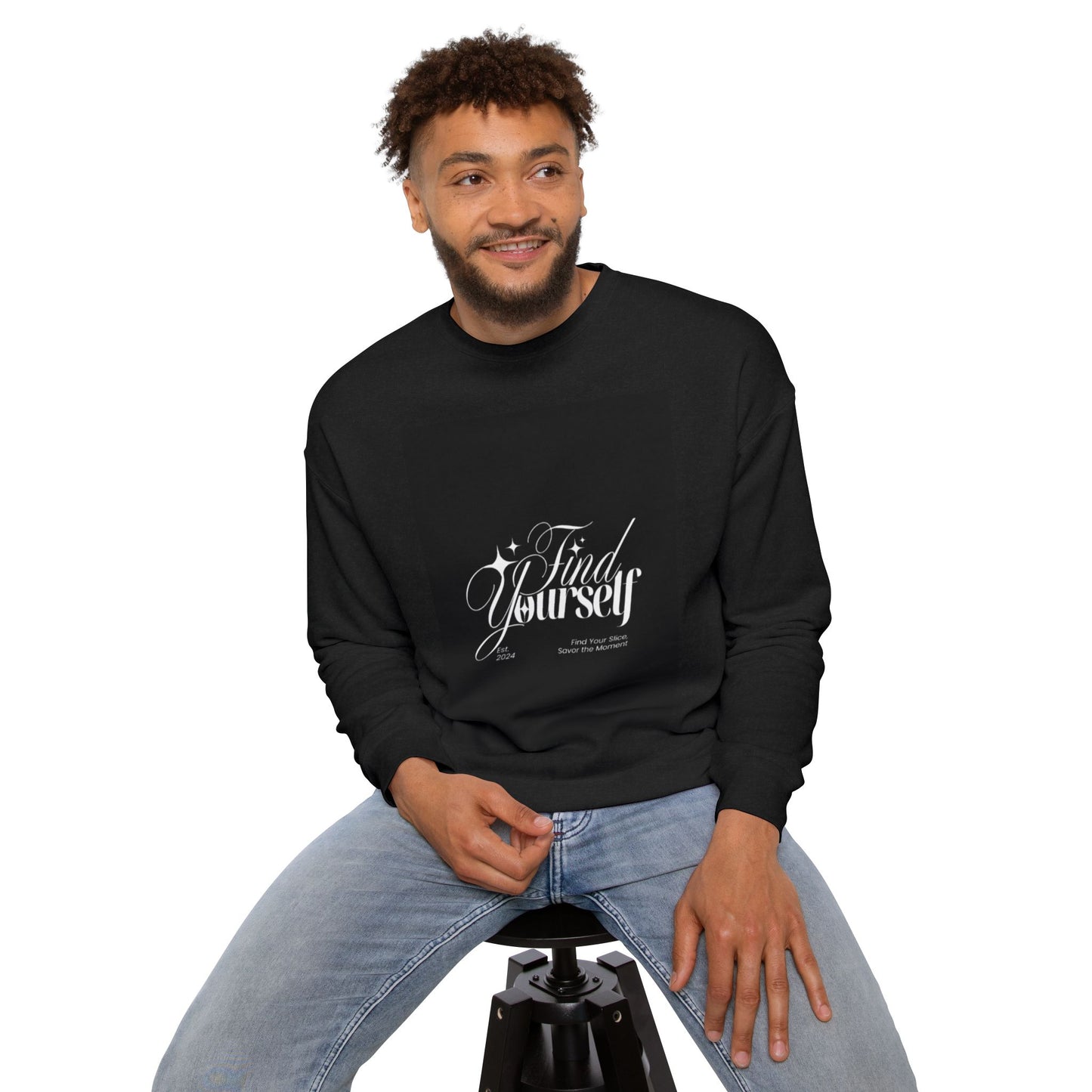 Drop Shoulder Sweatshirt - Find Yourself, Cozy Graphic Sweatshirt, Inspirational Gift, Casual Wear, Self-Love Apparel