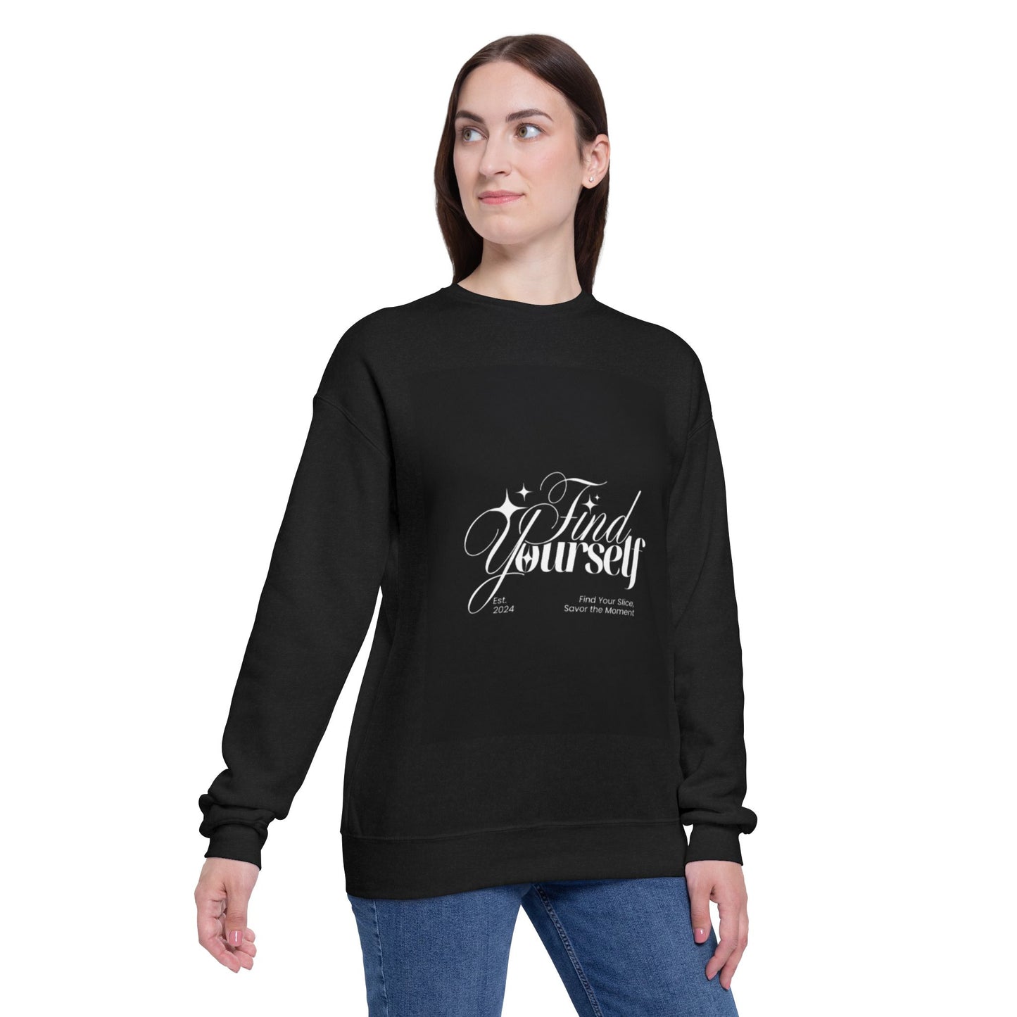 Drop Shoulder Sweatshirt - Find Yourself, Cozy Graphic Sweatshirt, Inspirational Gift, Casual Wear, Self-Love Apparel