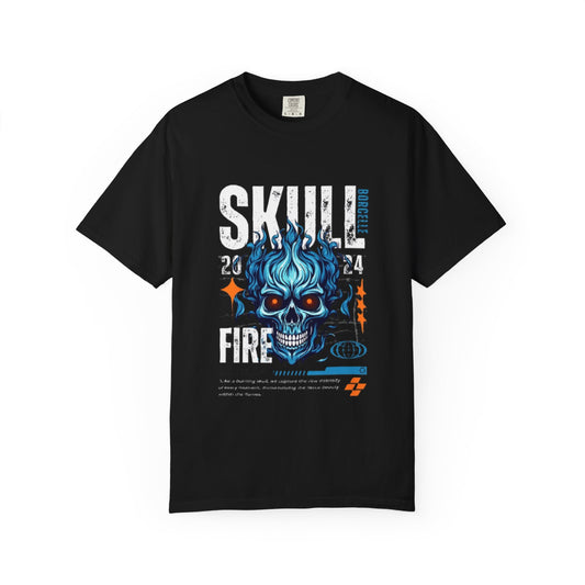 Skull Fire T-Shirt | Edgy Graphic Tee for Casual Wear, Perfect for Halloween, Music Festivals, Gift for Him/Her, Skull Lovers