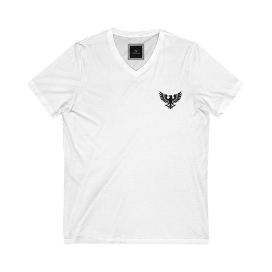 Fitness V-Neck Tee with Flaming Dumbbell Design, Workout Shirt, Casual Gym Wear, Fitness Gift,Athletic Apparel