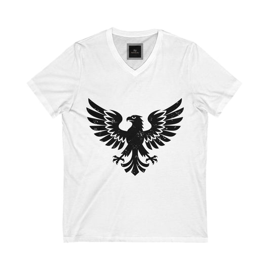 Black Eagle V-Neck Tee for Nature Lovers,T-Shirt, Casual Wear, Wildlife Shirt, Gift for Outdoor Enthusiasts, Adventure Tee