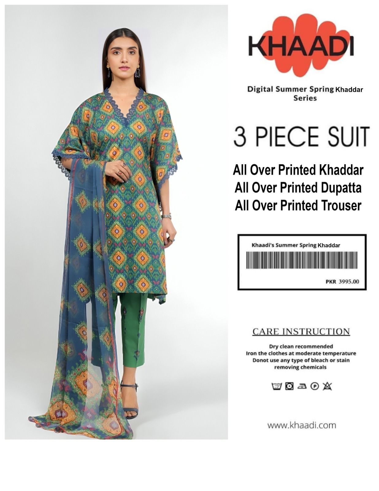 Khader Digital printed 3pc Suit