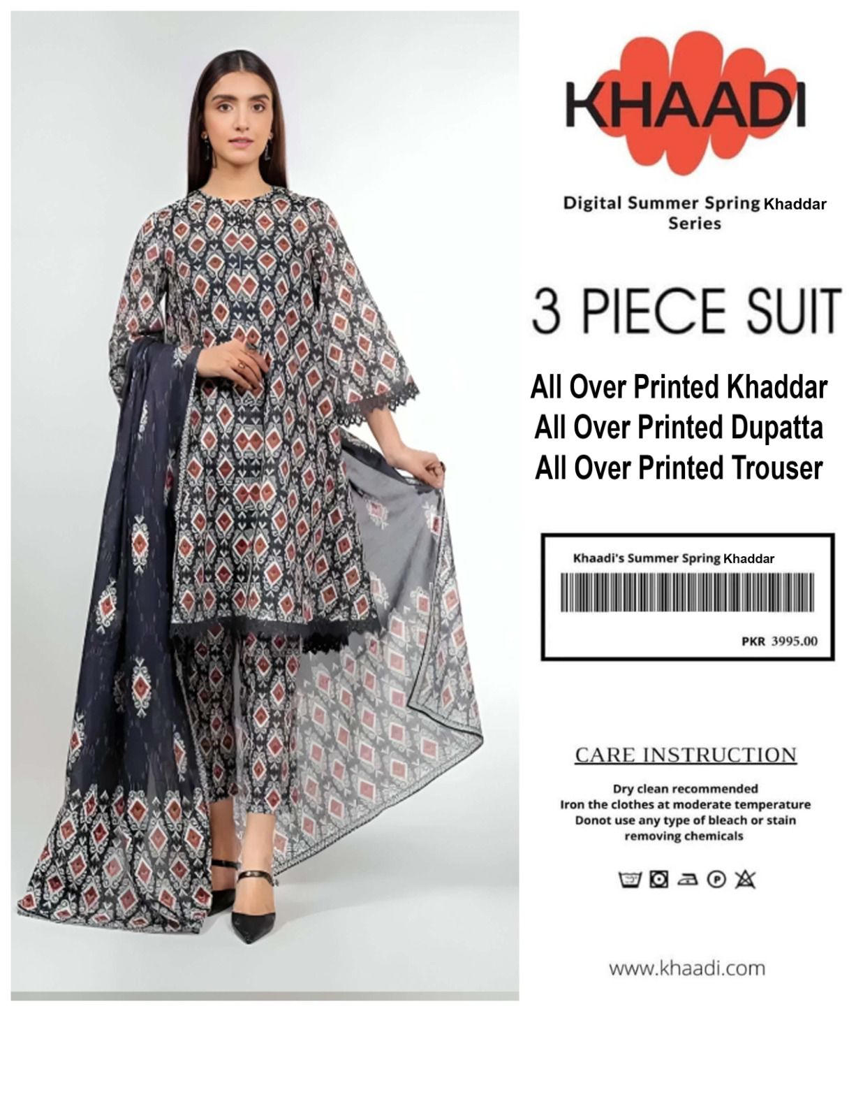 Khader Digital printed 3pc Suit